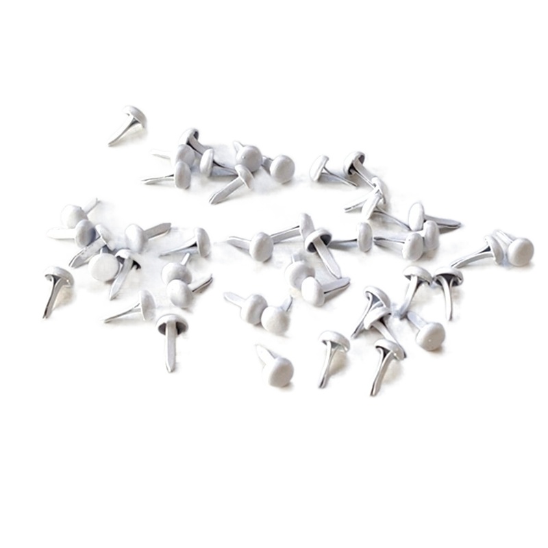Papercraft Supply Invitation - 500pcs 4.5mm White Metal Brads for