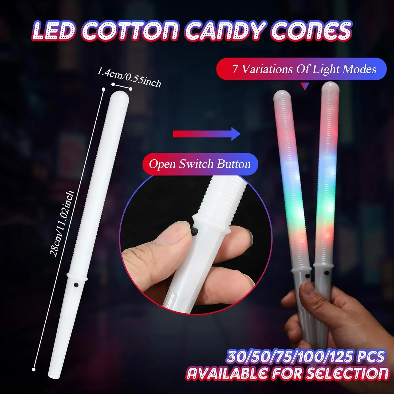 10/30pcs LED Cotton Candy Cone - Cotton Candy Cone 评论和价格