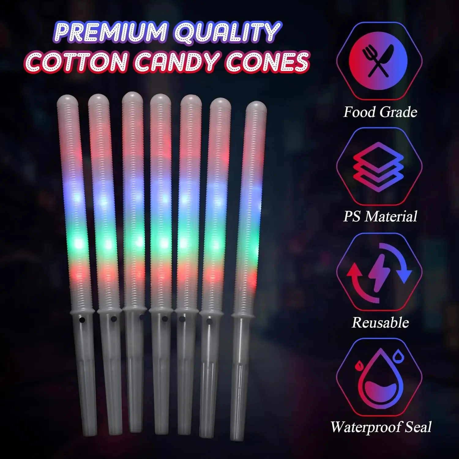 10/30pcs LED Cotton Candy Cone - Cotton Candy Cone 评论和价格