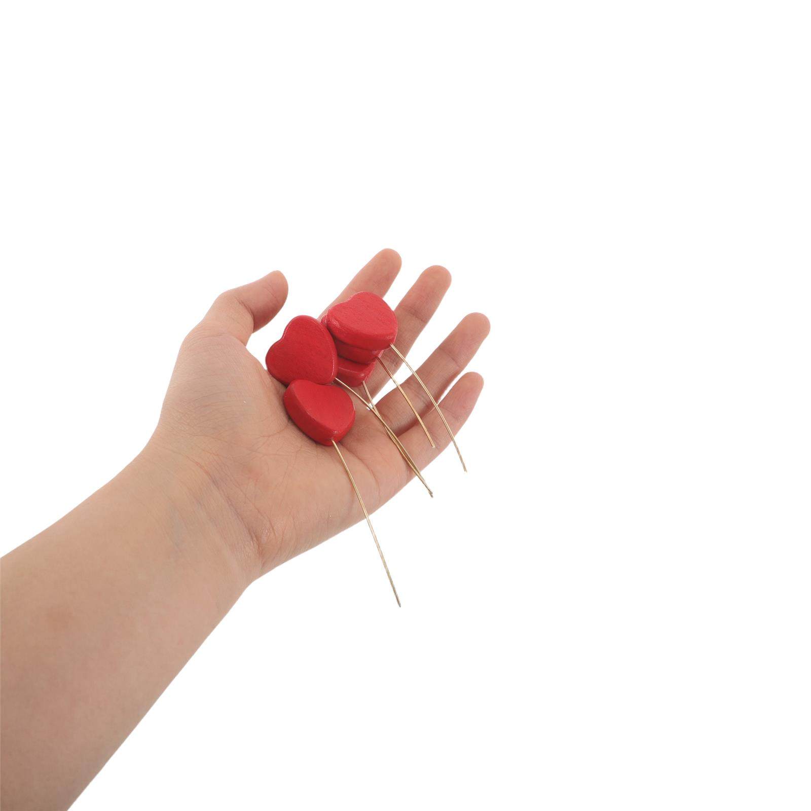 6Pcs Wood Heart Picks Decorati - Centerpiece Stick 评论和价格